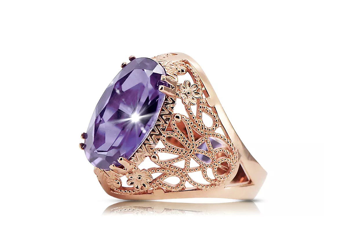 Alexandrite Original Vintage 14K Rose Gold Ring Vintage style vrc074r Alexandrite Original Vintage 14K Rose Gold Ring Vintage style vrc074r